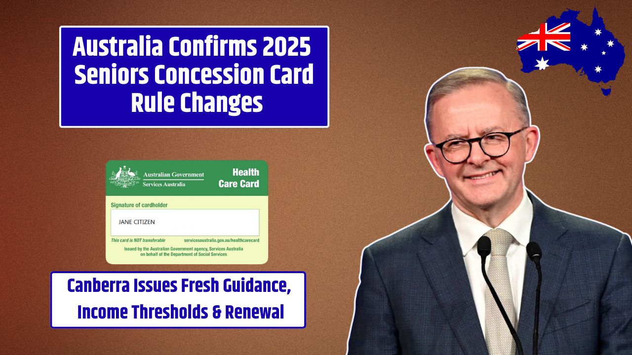 Australia Confirms 2025 Seniors Concession Card Rule Changes